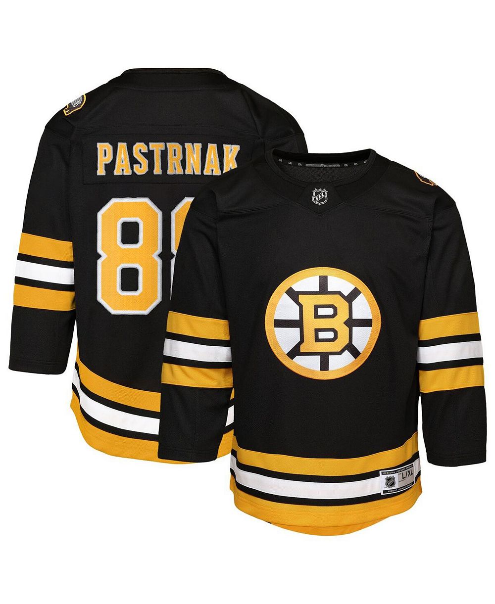 Детская реплика домашней игровой джерси Boston Bruins черного цвета с именем Дэвида Пастернака, бренд Outerstuff