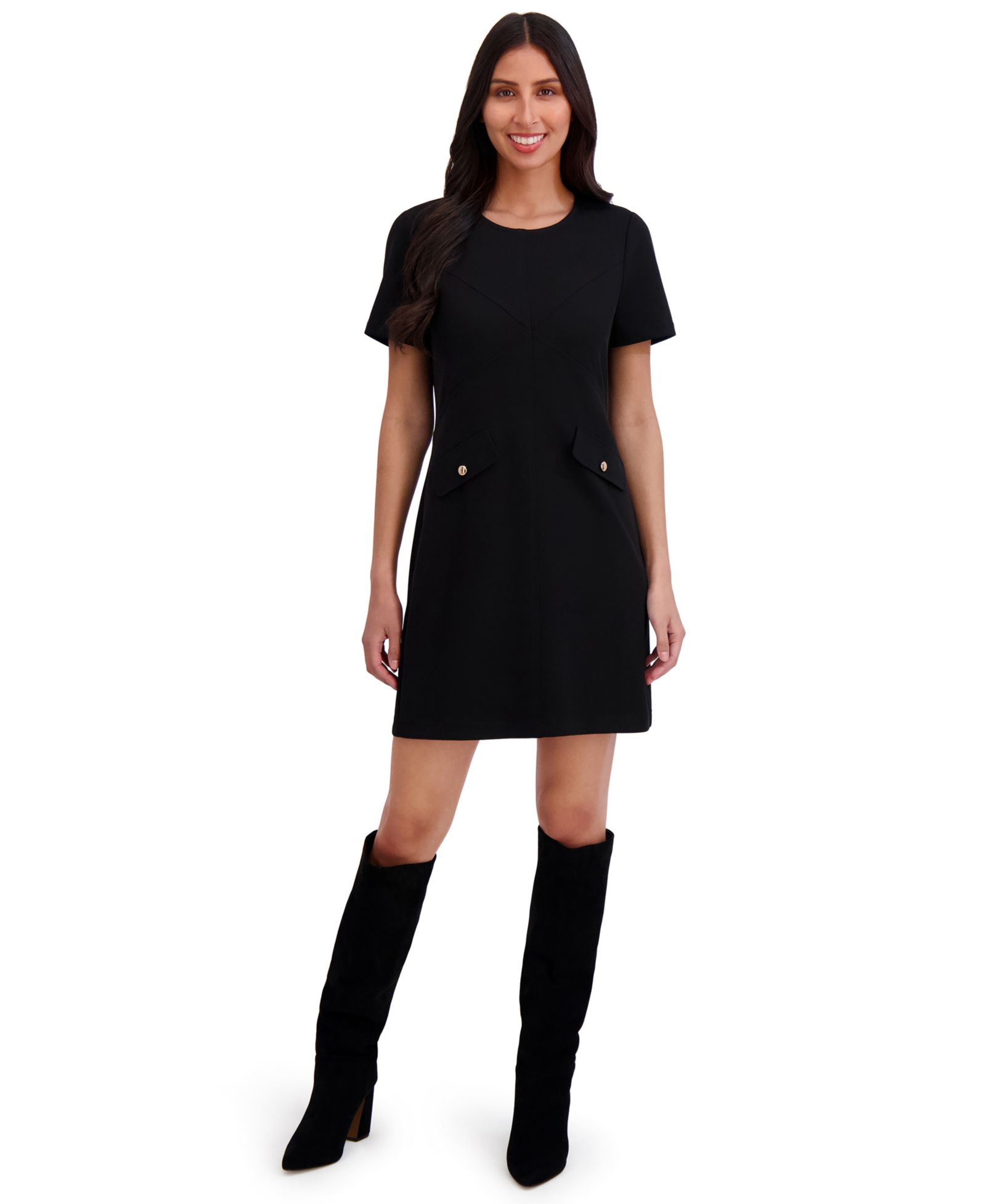London Times Women's мини-платье с коротким рукавом
