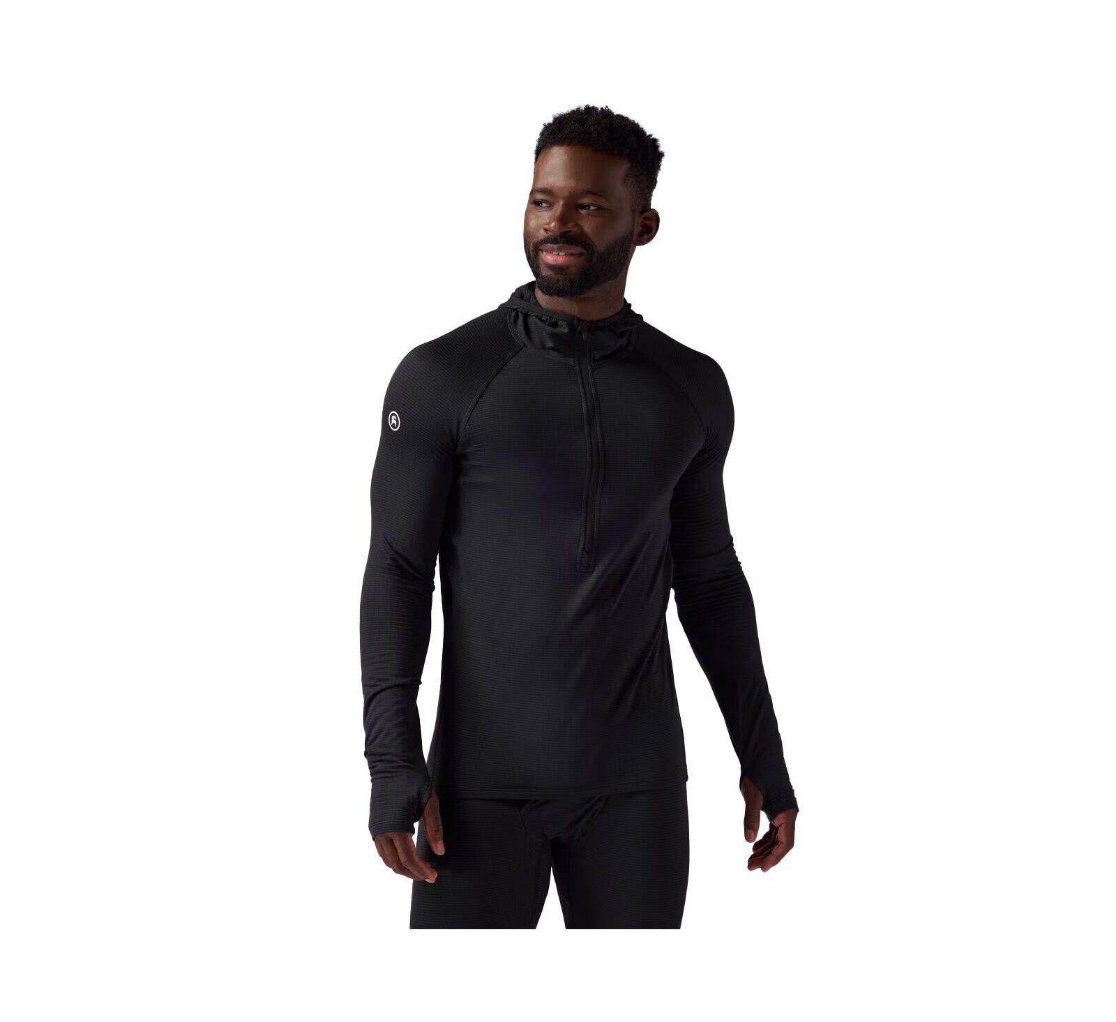 Backcountry Men's Pines Microgrid Ultra-Lt Baselayer Zip Scuba Top Lightweight Long Underwear Tops