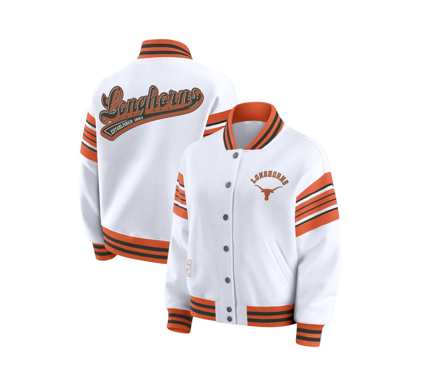 WEAR by Erin Andrews Женский флисовый свитшот-куртка Texas Longhorns, белый/оранжевый
