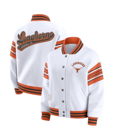 WEAR by Erin Andrews Женский флисовый свитшот-куртка Texas Longhorns, белый/оранжевый