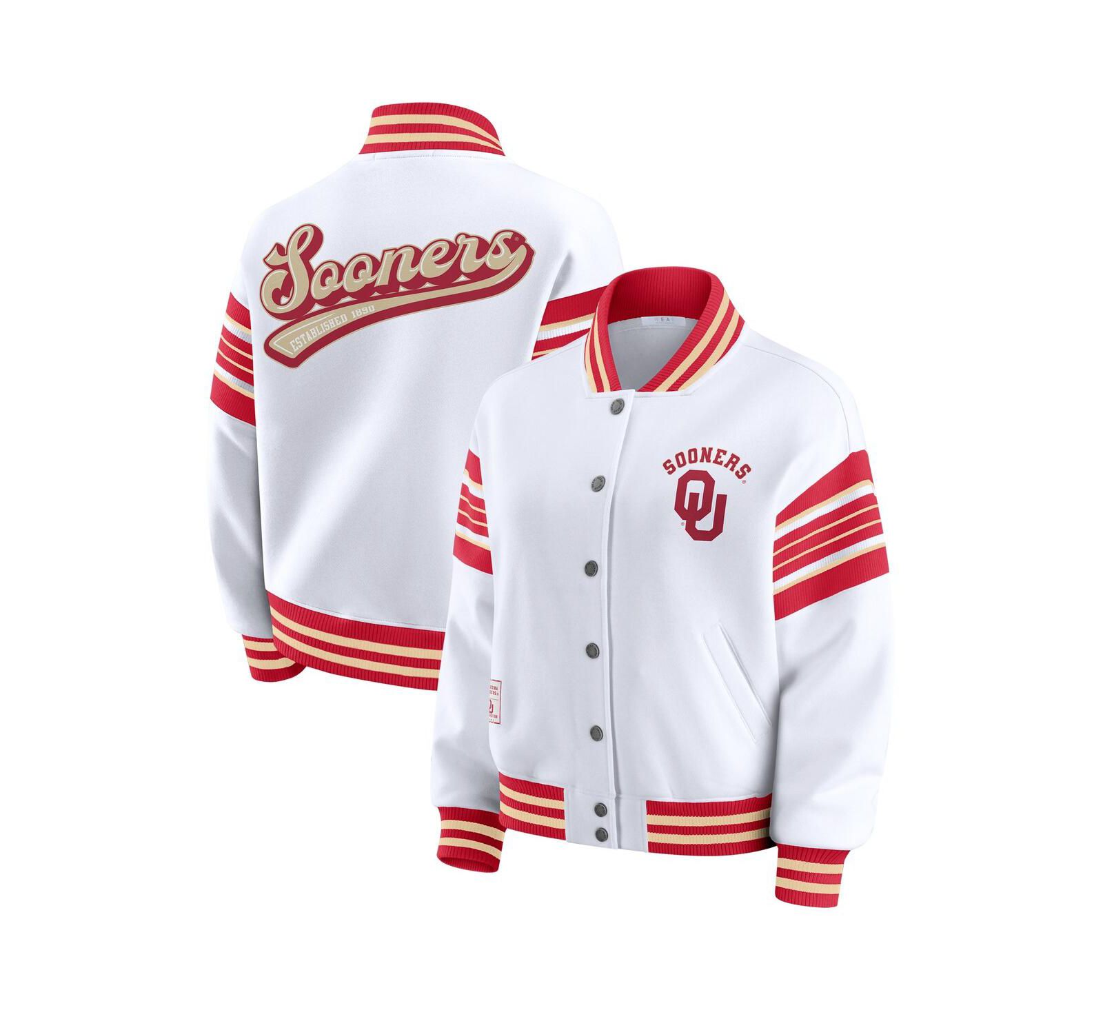 WEAR by Erin Andrews Женский флисовый свитшот-куртка с сатиновой строчкой Oklahoma Sooners