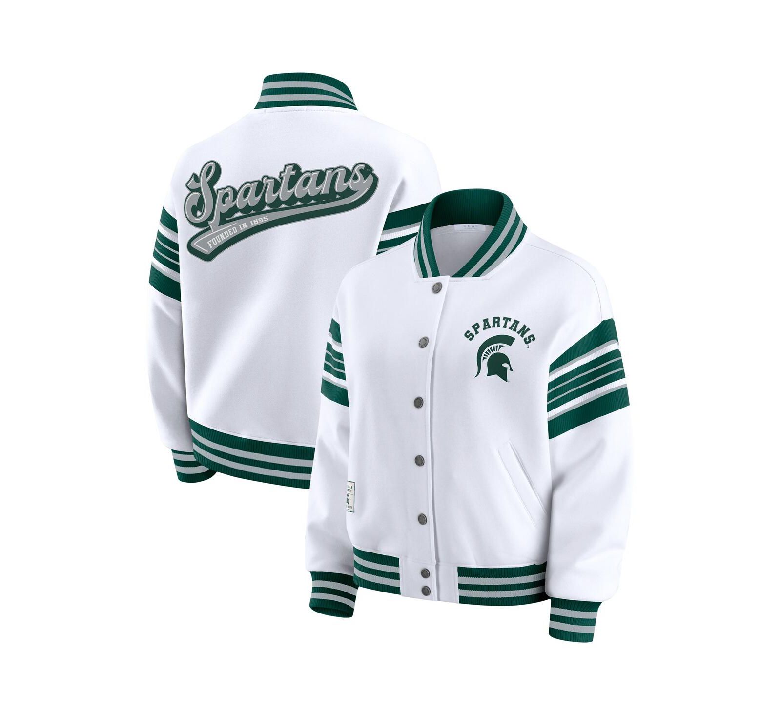Женская флисовая куртка WEAR by Erin Andrews Michigan State Spartans Satin Stitch Full-Snap