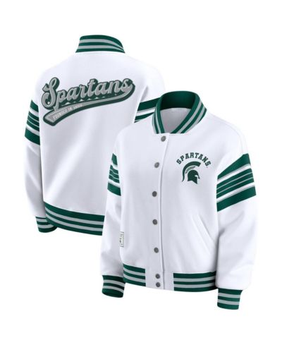Женская флисовая куртка WEAR by Erin Andrews Michigan State Spartans Satin Stitch Full-Snap
