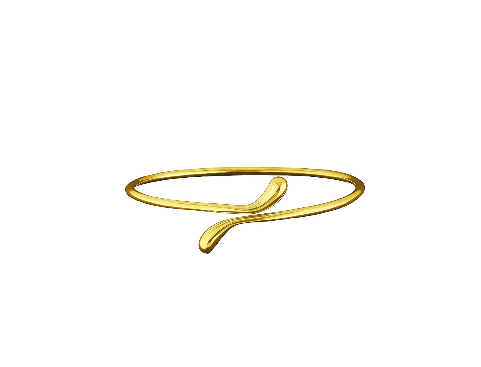 Isabella Plated Teardrop Open Wrap Bangle Bracelet