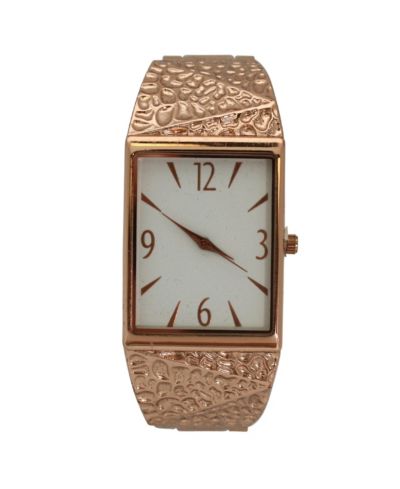 Rose Gold Textured Metallic Bangle Watch