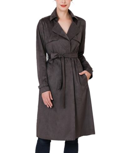 kimi + kai Женский тренч из искусственной замши Long Faux Suede