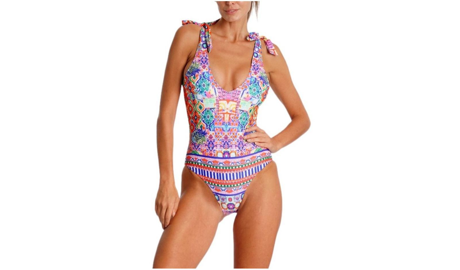 La Moda Clothing Women's Wrap One Piece Swimsuit