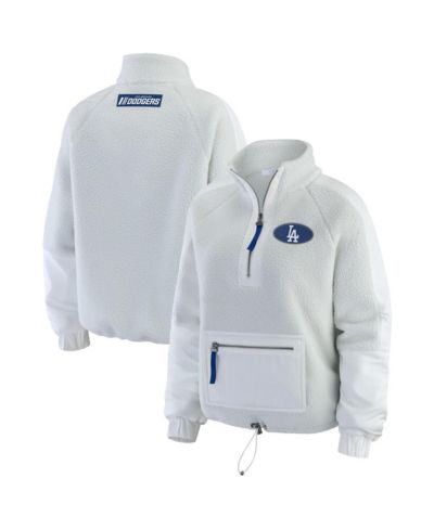 Женская куртка WEAR by Erin Andrews Gray Los Angeles Dodgers Polar Fleece Quarter-Zip