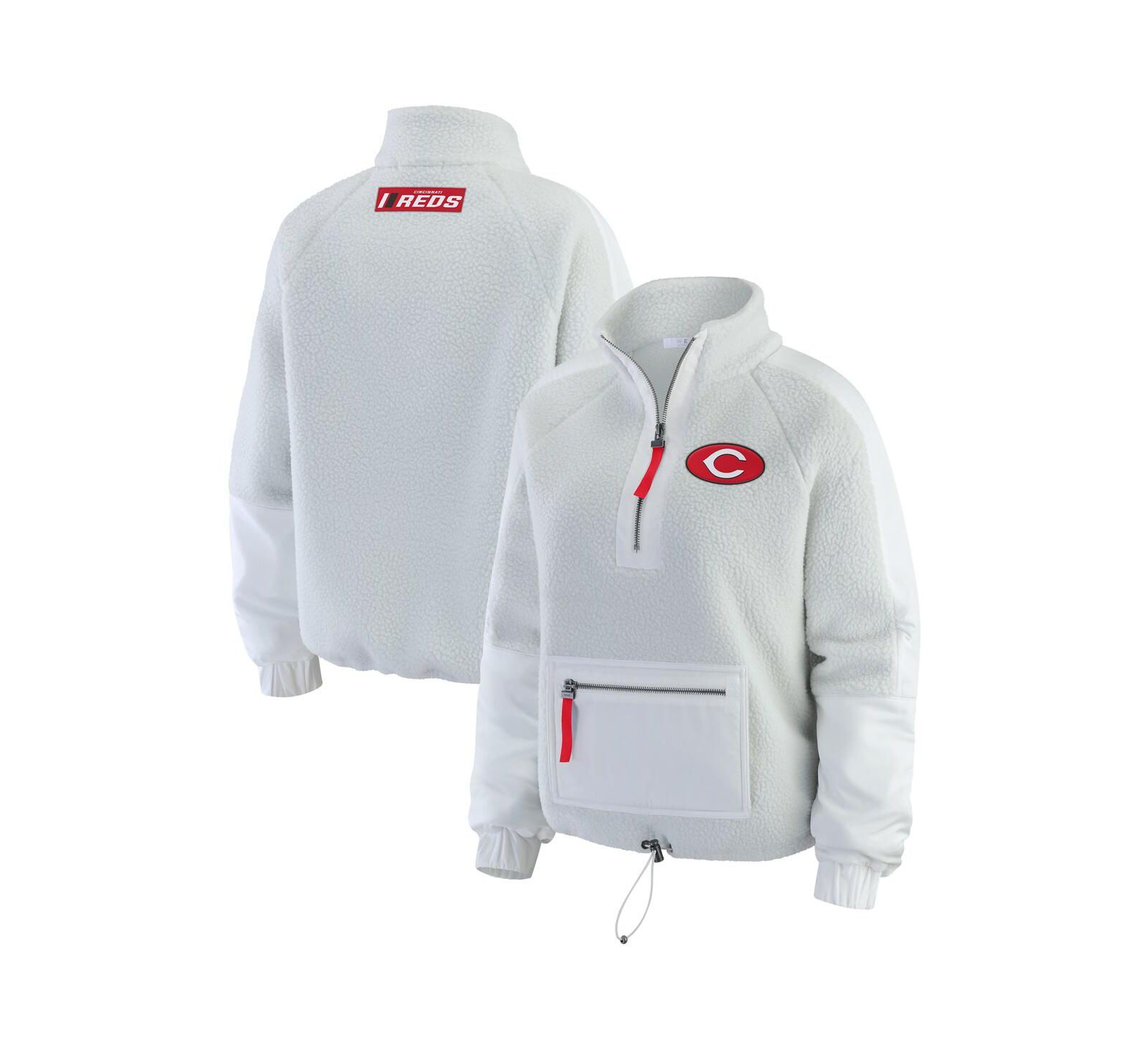 Женская куртка WEAR by Erin Andrews Cincinnati Reds Polar Fleece Quarter-Zip