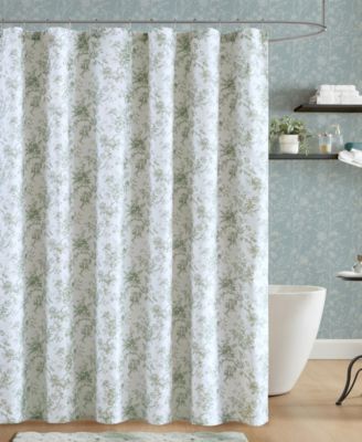 Laura Ashley Walled Garden Tonal Floral Shower Curtain, 72" x 72"