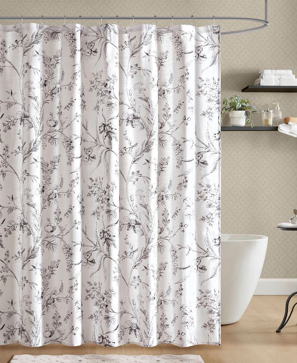 Занавеска для душа Laura Ashley Branch Toile Vintage Floral, 72" x 72"