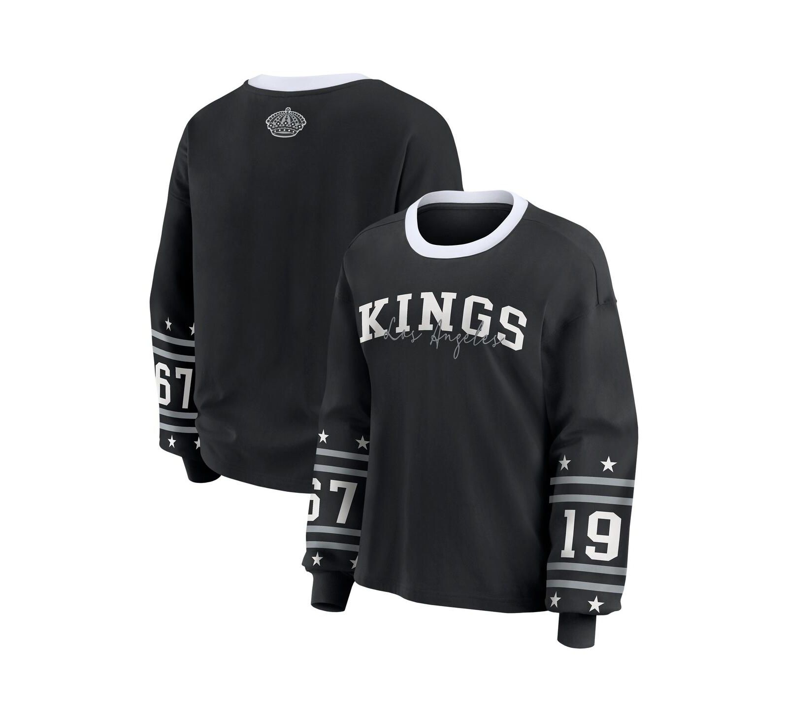 WEAR by Erin Andrews Women's Black Los Angeles Kings Long-Sleeve Sport T-Shirt