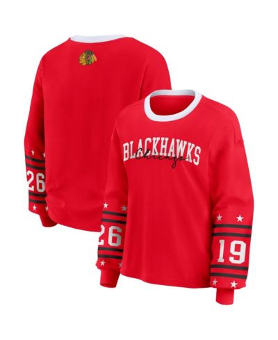 WEAR by Erin Andrews Women's Red Chicago Blackhawks Long-Sleeve Sport T-Shirt