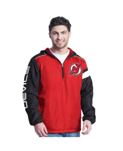 Мужская куртка-толстовка G-III Sports by Carl Banks Red/Black New Jersey Devils Lateral Half-Zip