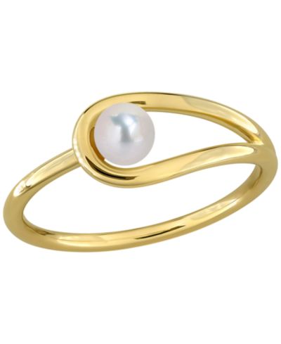 Кольцо Macy's с речным жемчугом в золоте 18k