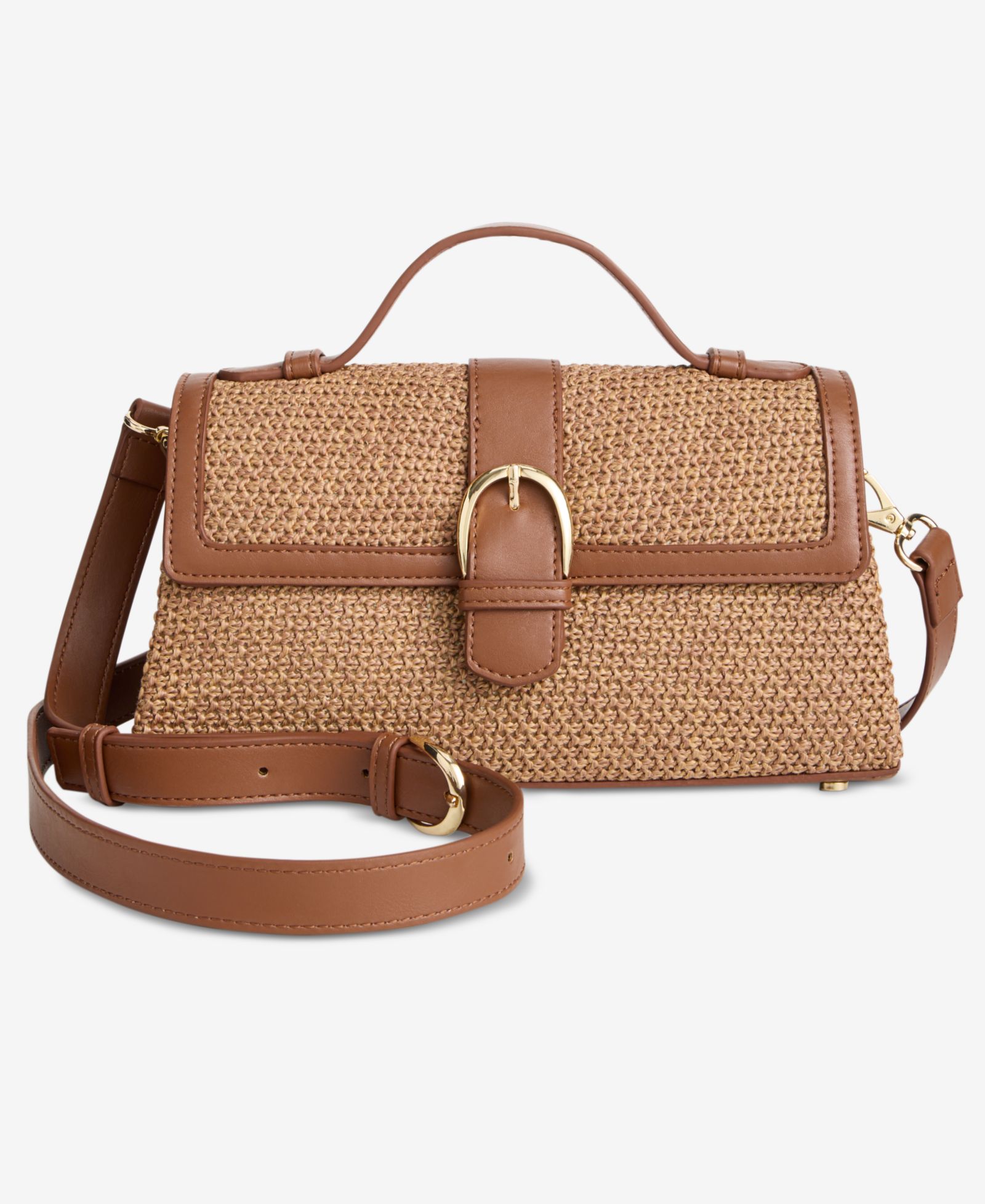 On 34th Kristt Straw Small Satchel Handbag, Macy's Exclusive