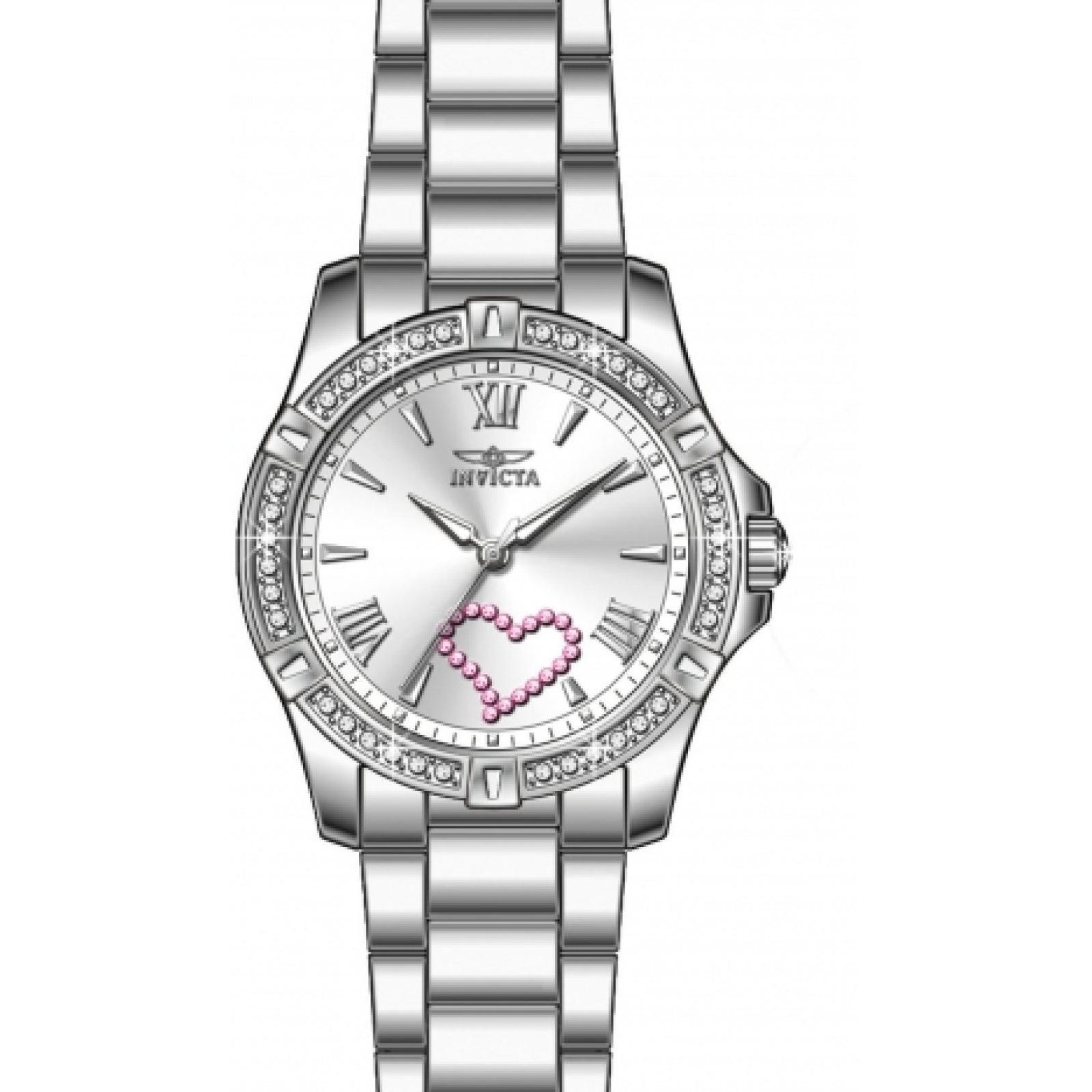 Invicta Women's 49842 Angel Quartz 3 Hand Silver Dial Watch
