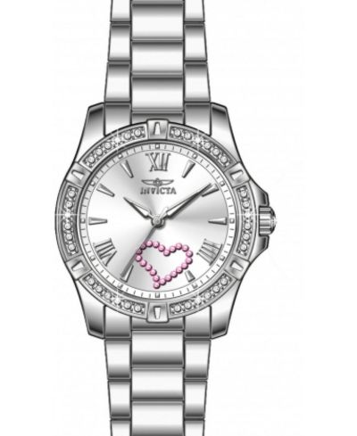 Invicta Women's 49842 Angel Quartz 3 Hand Silver Dial Watch