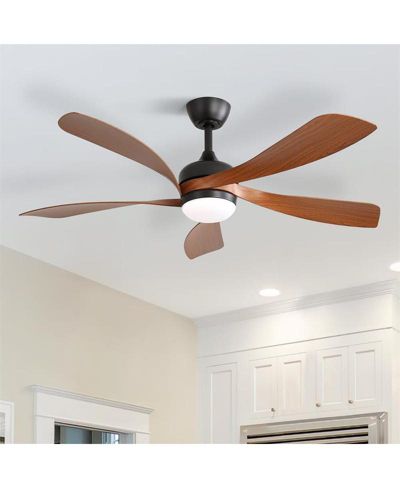 Sofucor 52 Inch 5 Blade ABS LED Ceiling Fan with Downrod and 6 Speed Adjustable Remote Control