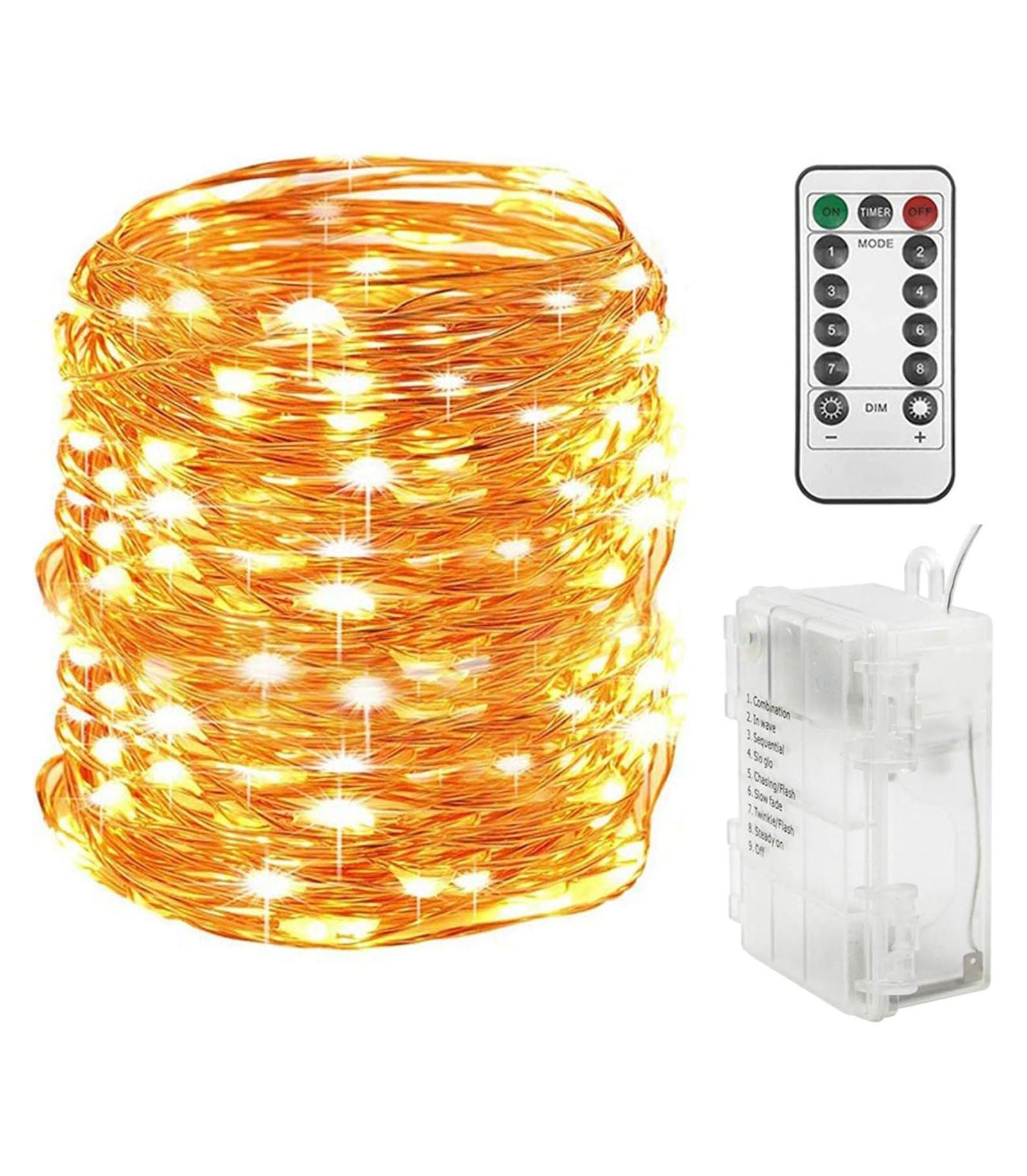 TWINKLE STAR Copper Wire String Lights Battery Operated Fairy Lights
