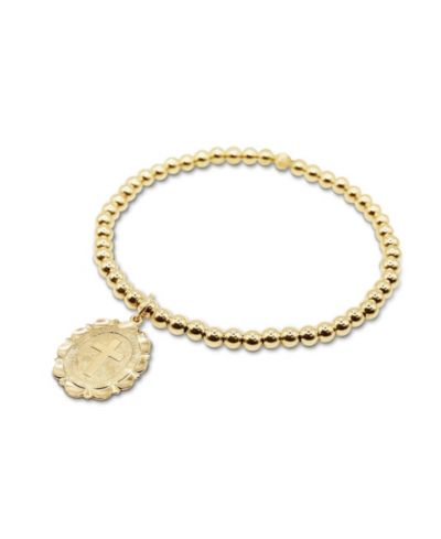Filled Ball with Cross Medallion Charm