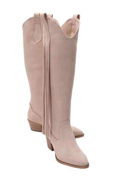 Forever & Always Shoes Rios Leather Fringe Knee High Boot (Women