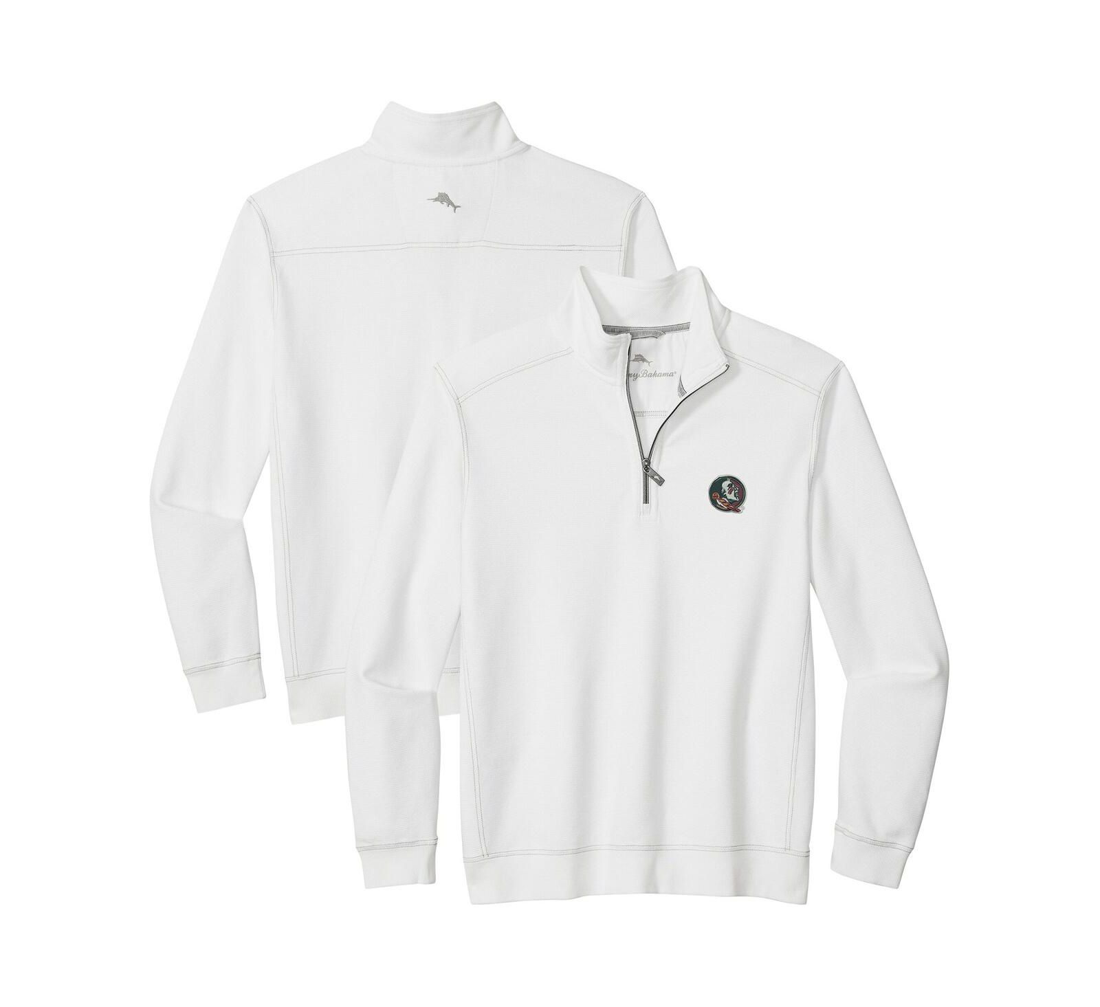 Tommy Bahama Men's White Florida State Seminoles Montego Bay Half-Zip Jacket