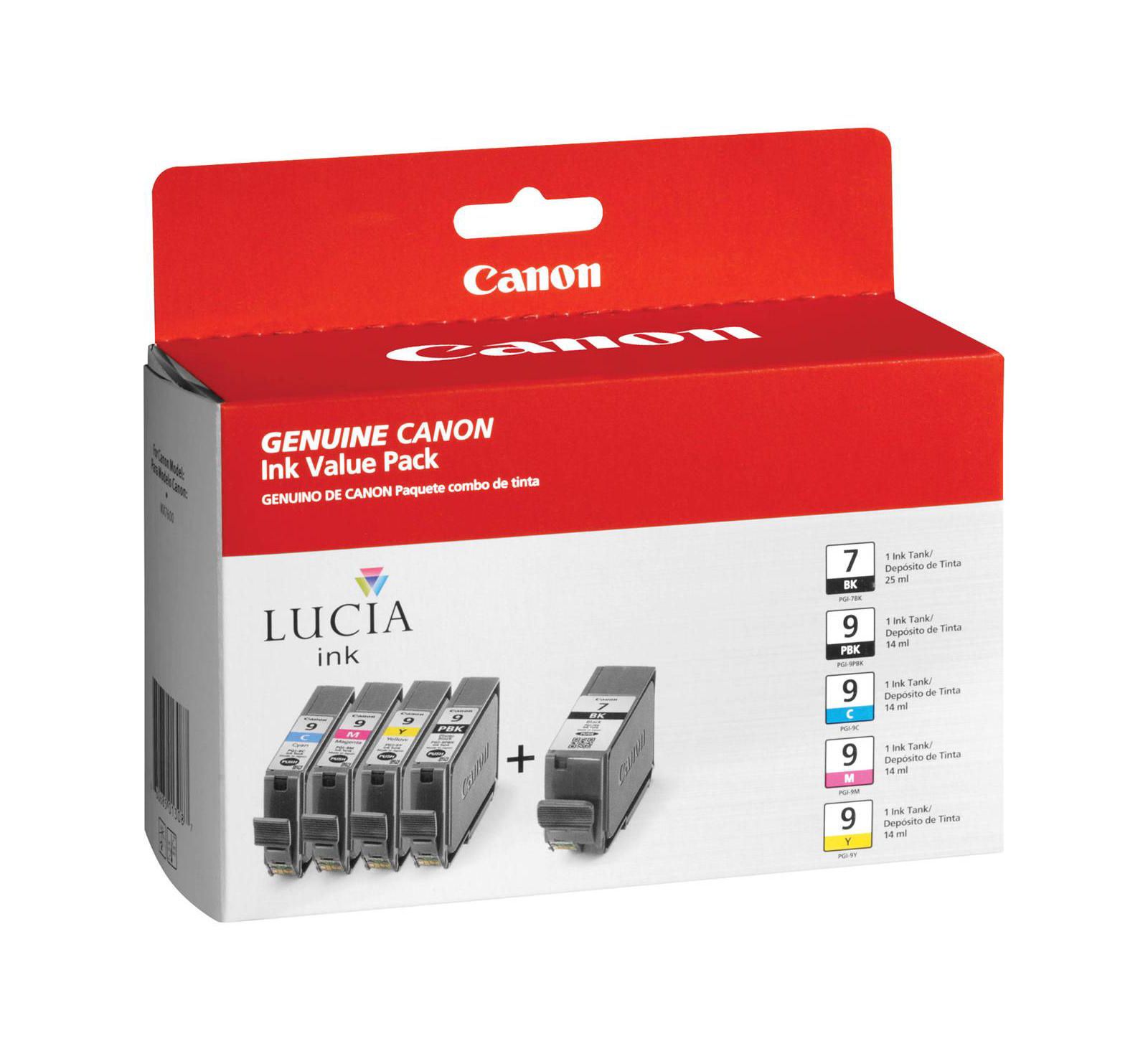 Комплект чернил Canon PGI-9 / PGI-7 5-Color Multi Pack для принтеров PIXMA iX7000, MX7600