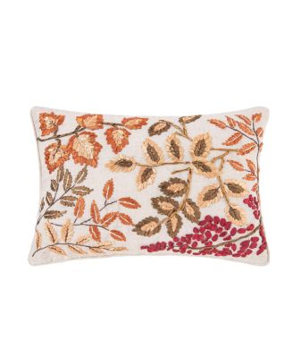 C&F Home Autumn Floral Leaves Handcrafted Small Long Accent Pillow
