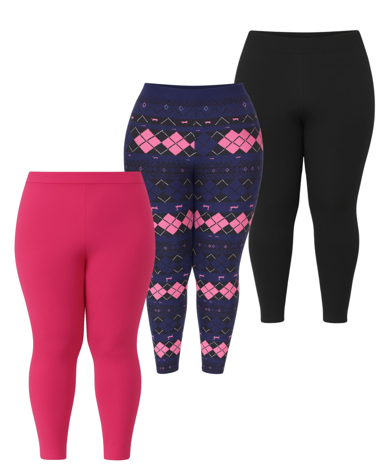 Легинсы White Mark Plus Size для праздника, 3 шт.