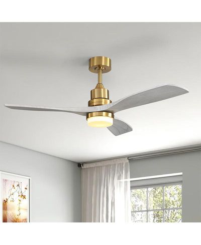 Sofucor 52-inch Modern Minimalist Golden 3 Blades Ceiling Fan with 3 color Dimmable and Memory Function Light and Remote control