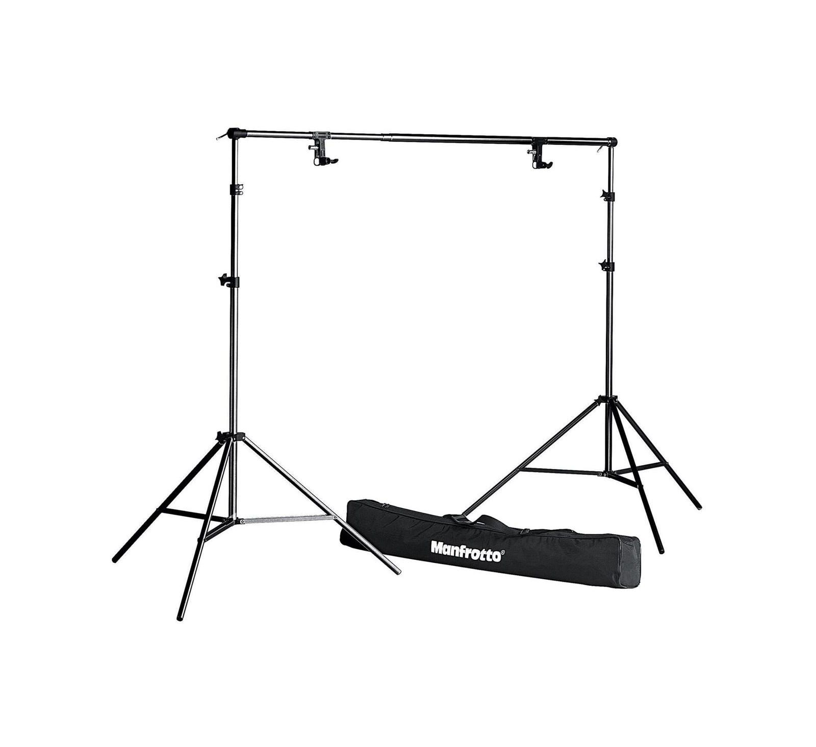 Manfrotto Черная свободностоящая система поддержки фона, с перекладиной и стойками