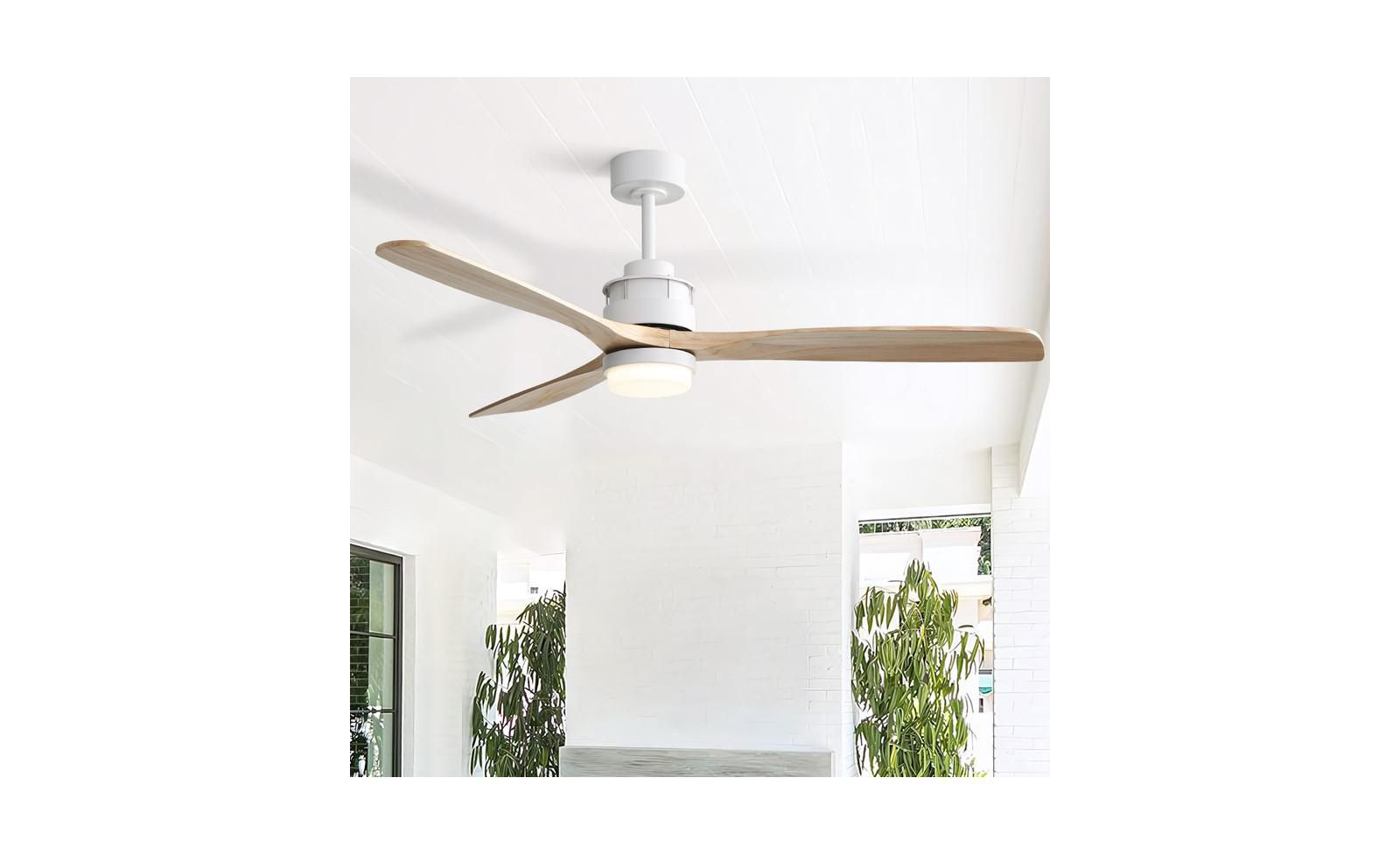 Sofucor потолочный вентилятор 60-inch Modern Minimalist White с LED светом и пультом управления
