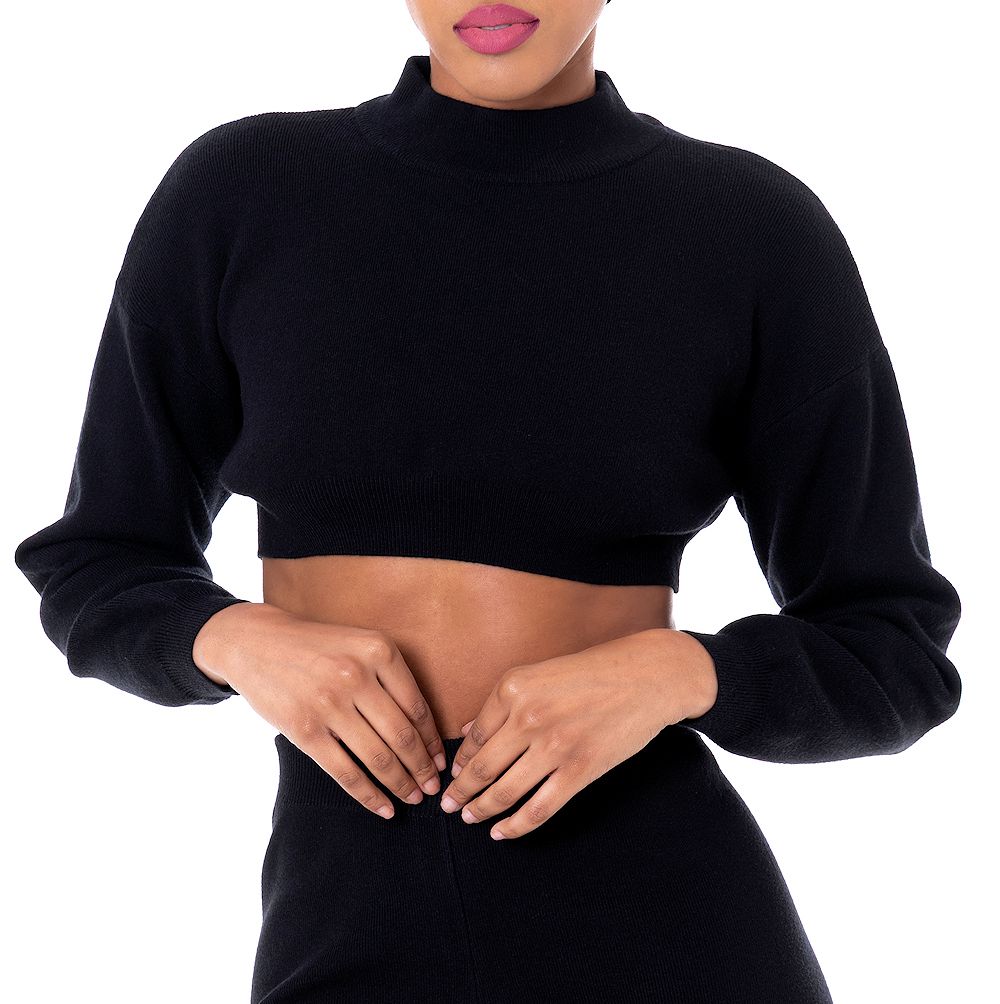 Dai Moda Women's Charlie Micro Crop Sweater
