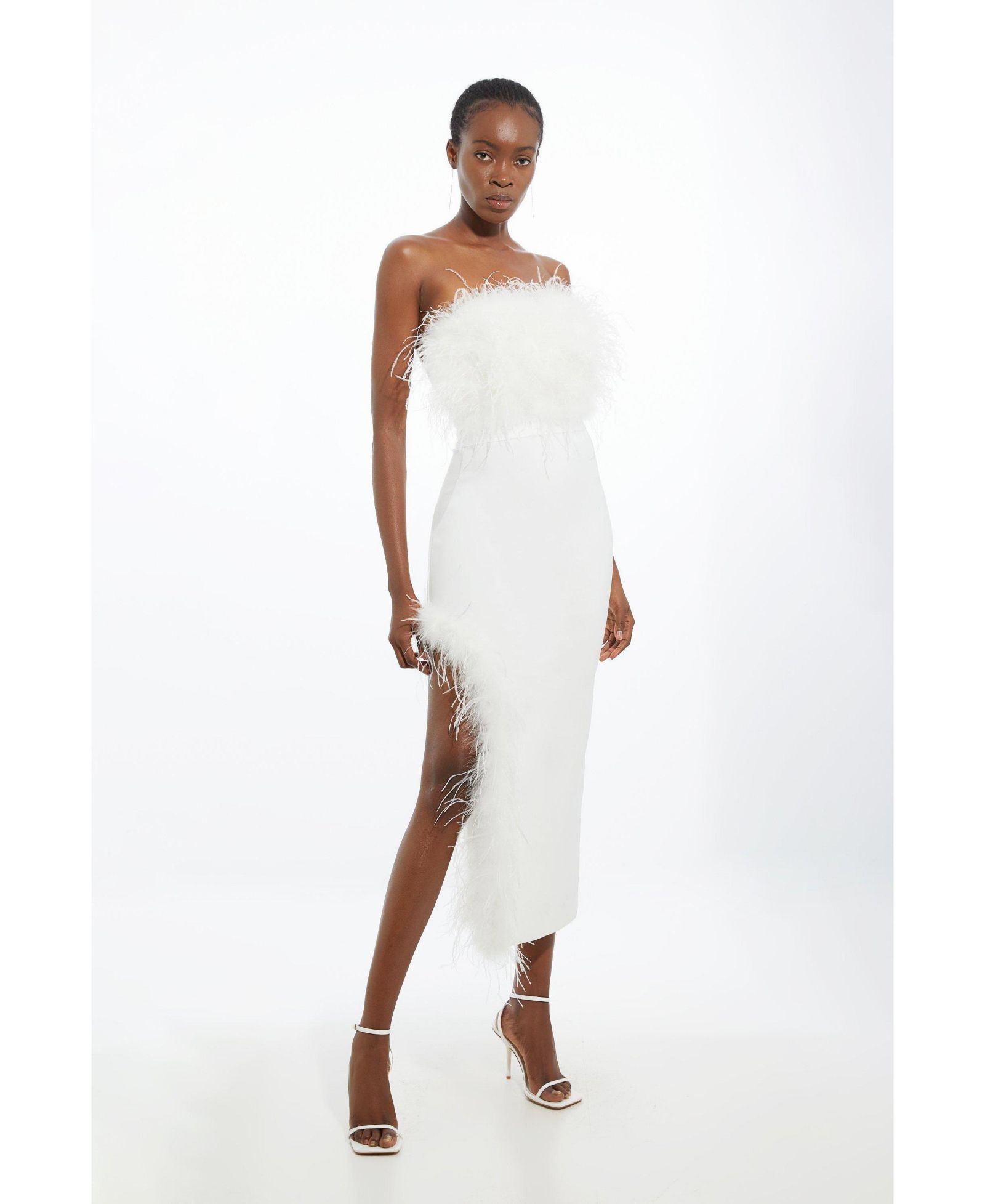 Karen Millen Женское миди платье с перьями