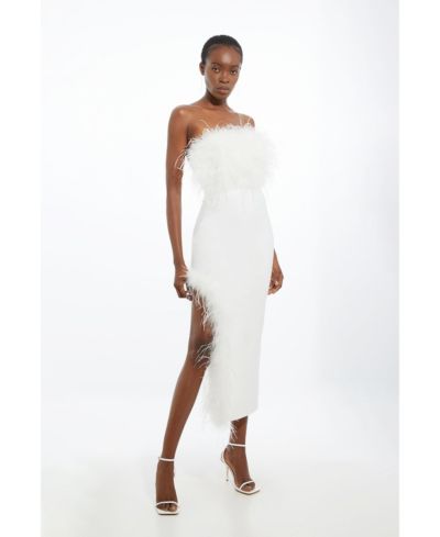 Karen Millen Женское миди платье с перьями