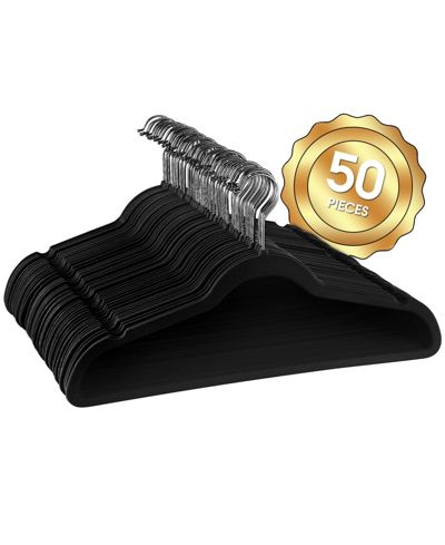 Elama Home вельветовые вешалки для одежды 50 шт. с металлическими крючками Pink