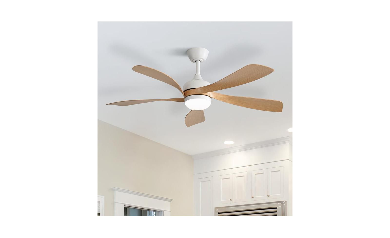 Потолочный вентилятор Sofucor 52-inch White Modern Downrod LED