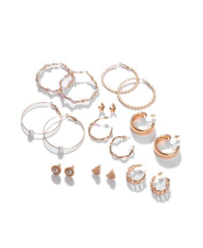 Женский набор серег SOHI Everyday Hoop Earrings Set