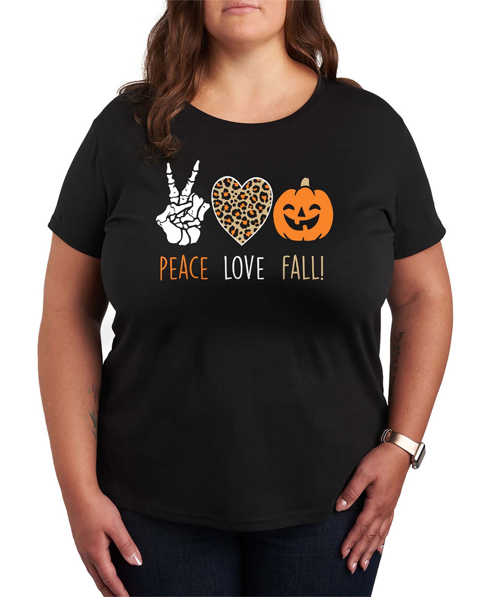 Hybrid Apparel Женские футболки с принтом Plus Size Halloween