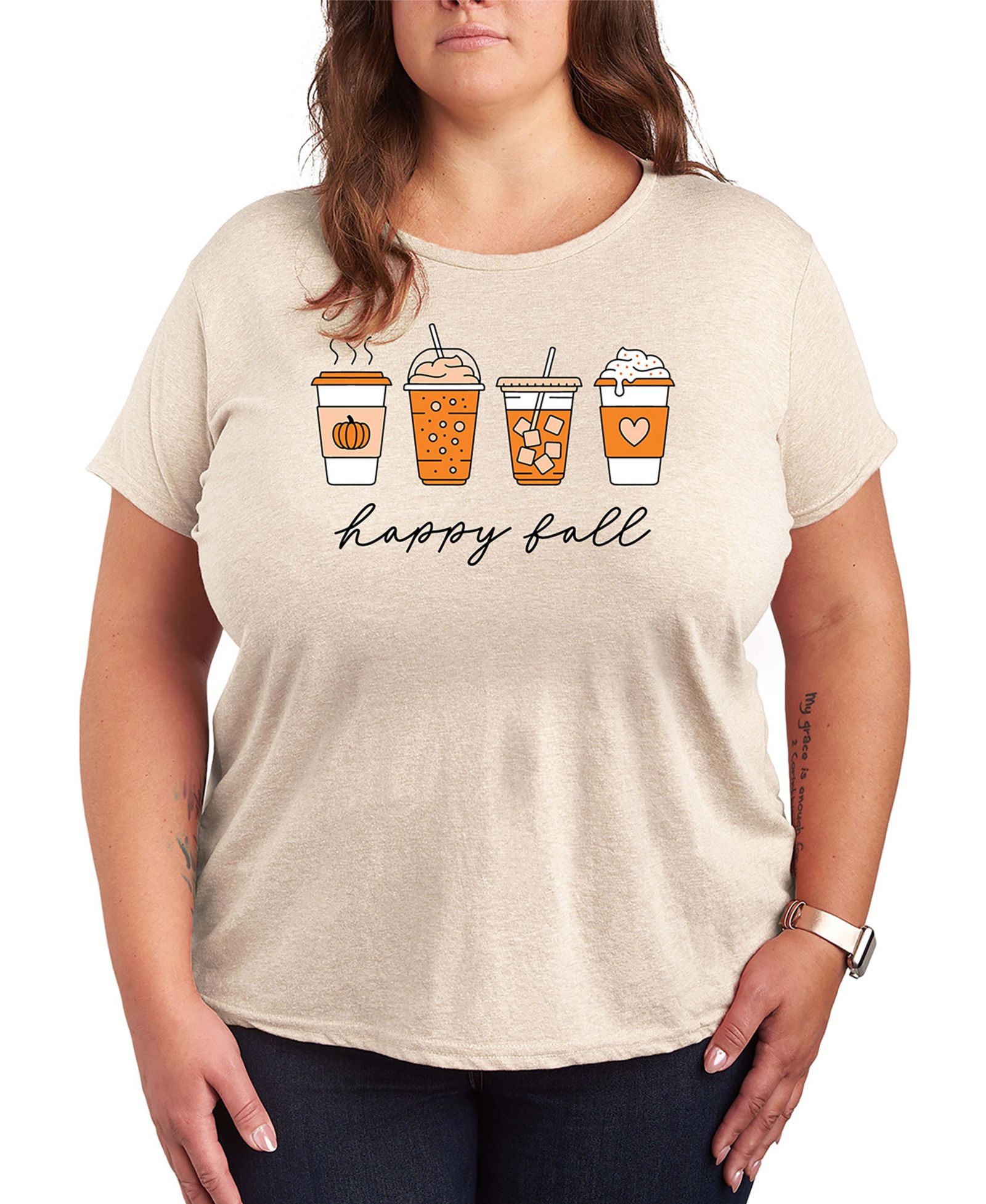 Женская футболка Hybrid Apparel Plus Size с принтивом Pumpkin Spice Latte
