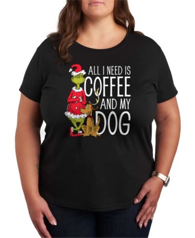 Grinch and Max Coffee and My Dog Women's Short Sleeve Graphic T-shirts