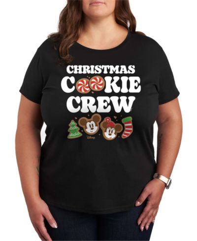 Disney Mickey and Minnie Christmas Cookie Crew Women's Short Sleeve Graphic T-shirts