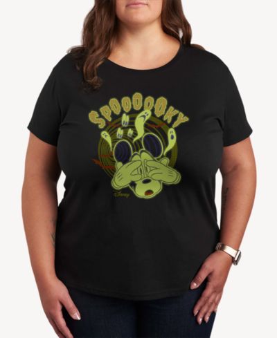 Disney Halloween Mickey Mouse Spooky Women's Short Sleeve Graphic T-shirts