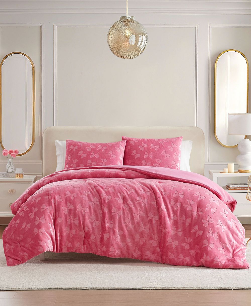 Комплект из 2-х покрывал Betsey Johnson Flirty Bows Embossed Plush Twin
