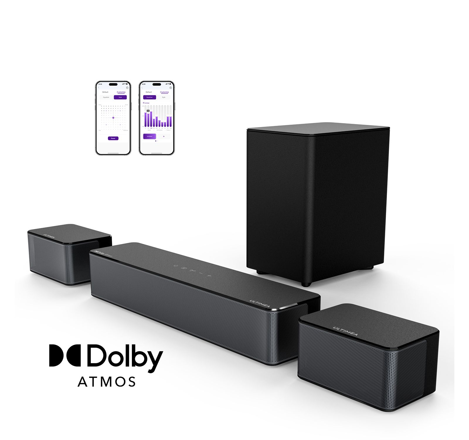 ULTIMEA Poseidon M4T 5.1ch Dolby Atmos саундбар для ТВ, 410W, 5.25"Wireless Subwoofer