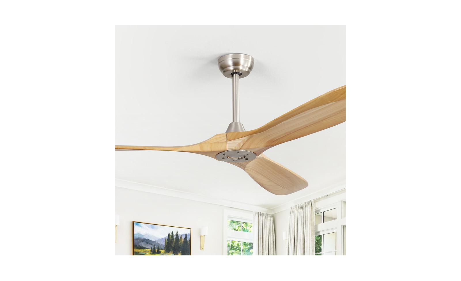 Потолочный вентилятор Sofucor 60-inch Modern Sand Nickel 3-Blade с интеллектуальным дистанционным управлением и функцией таймера