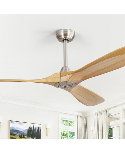 Sofucor 60-inch Modern Sand Nickel 3-Blade Intelligent Remote Control and Timing Function Ceiling Fan
