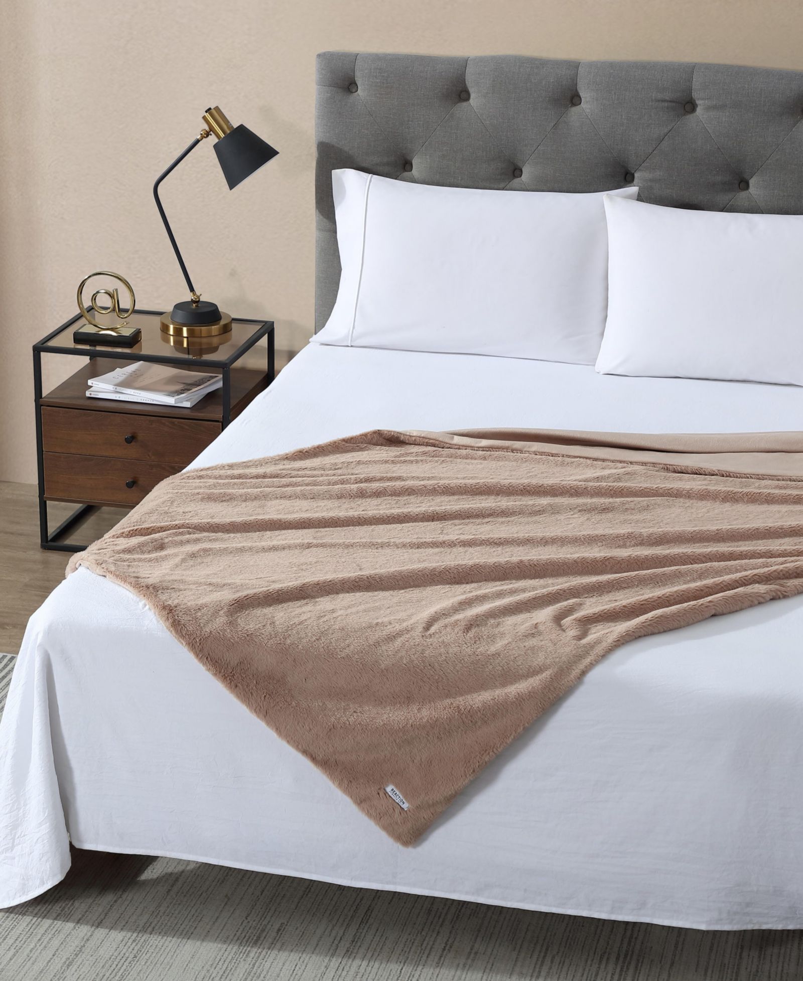 Kenneth Cole New York Solid Faux Fur Throw, 70" x 50"